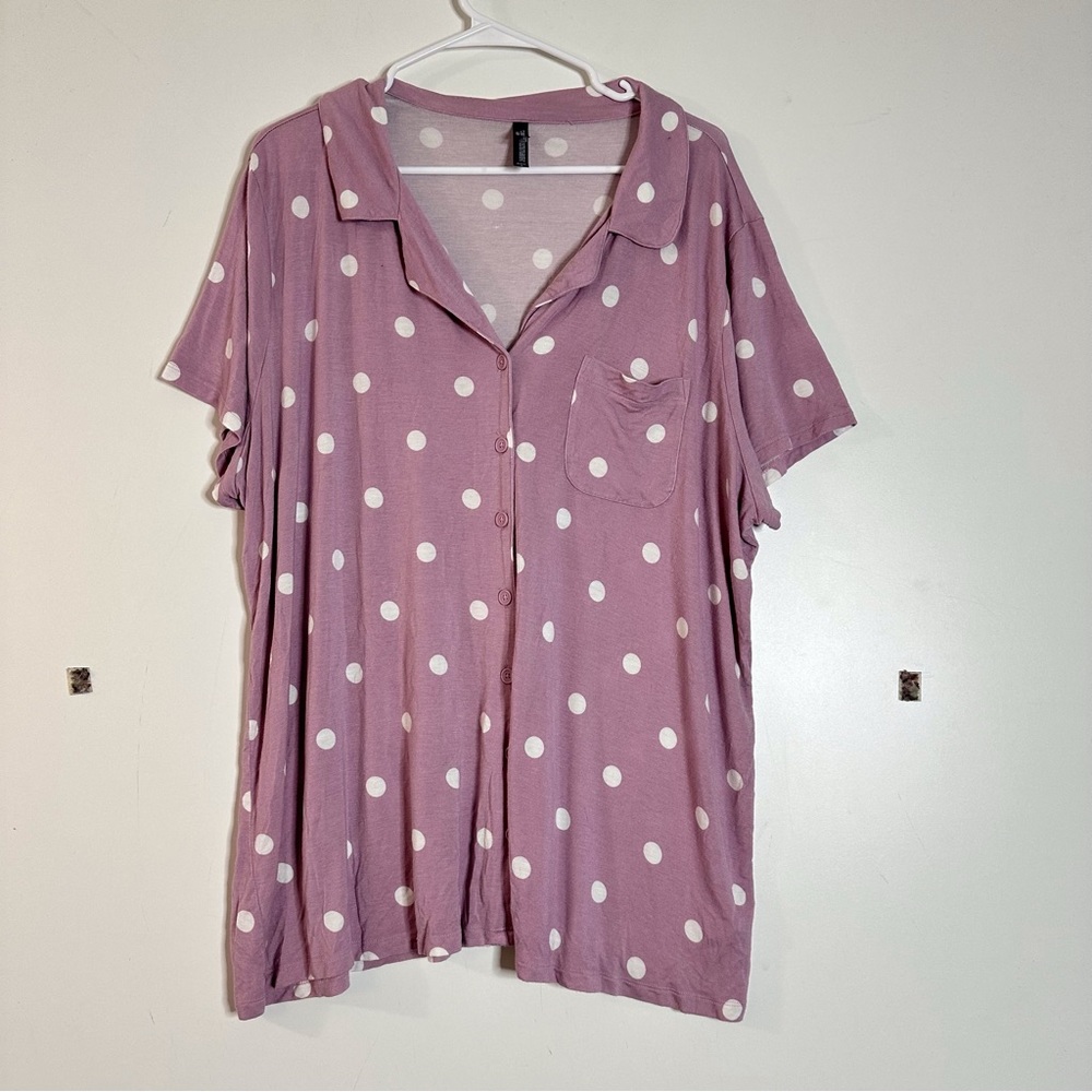 Torrid Super Soft Button Through Short Sleeve Sle… - image 3